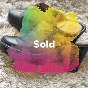 Black born mule shoes size 9